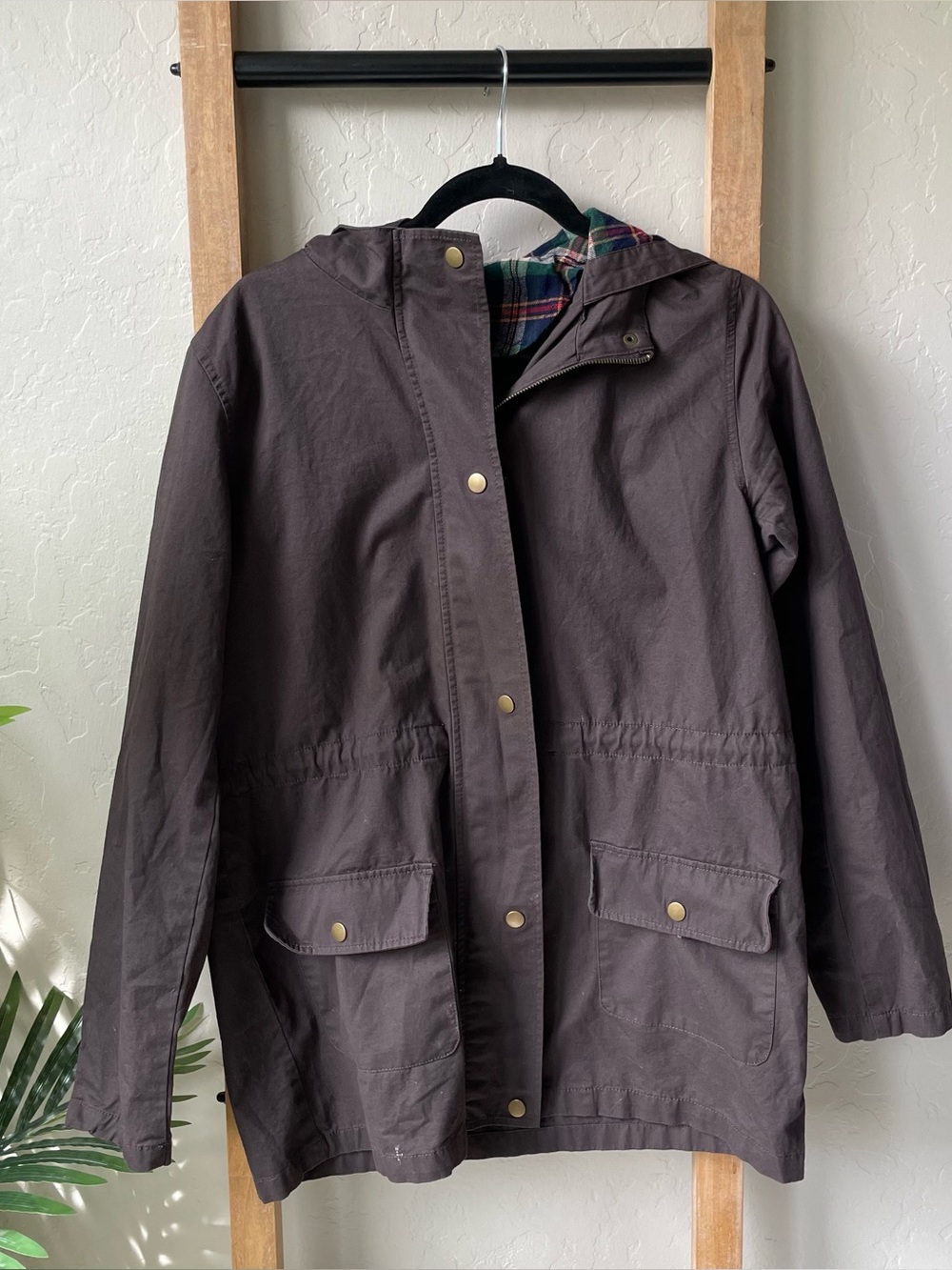 Active USA Women's Dark Espresso Brown Hooded Jacket